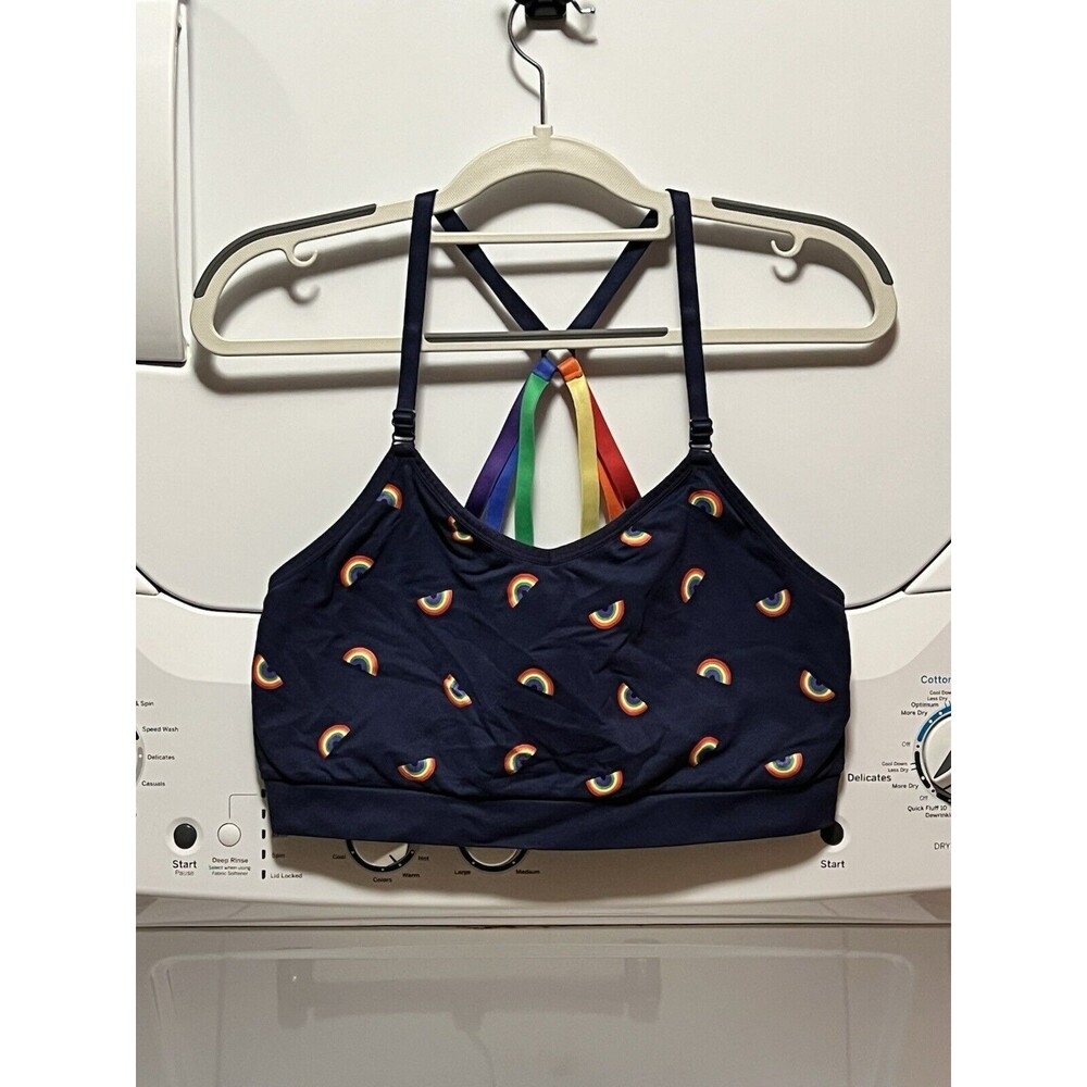 Lane Bryant Cacique PRIDE Rainbow Sports Bra Light Compression Plus Size 14/16